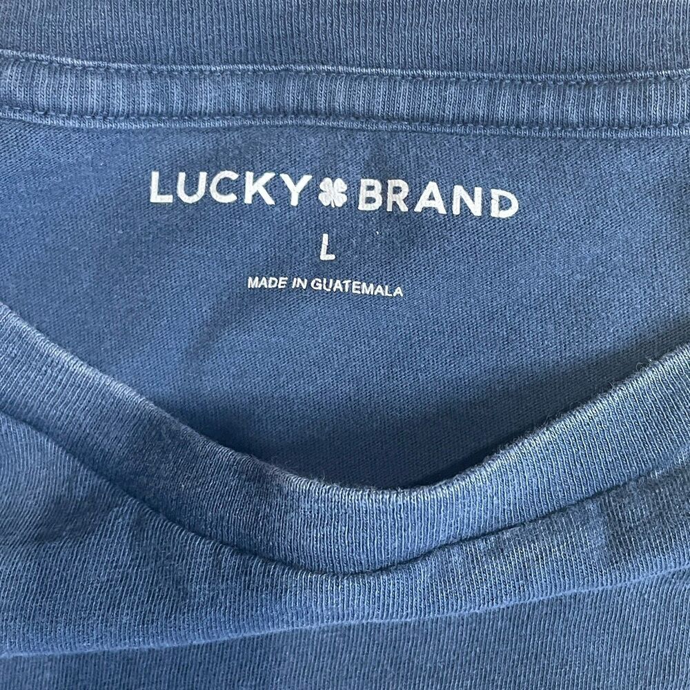 Lucky Brand Skull Tshirt Womens L Cotton Blue - Picture 3 of 4